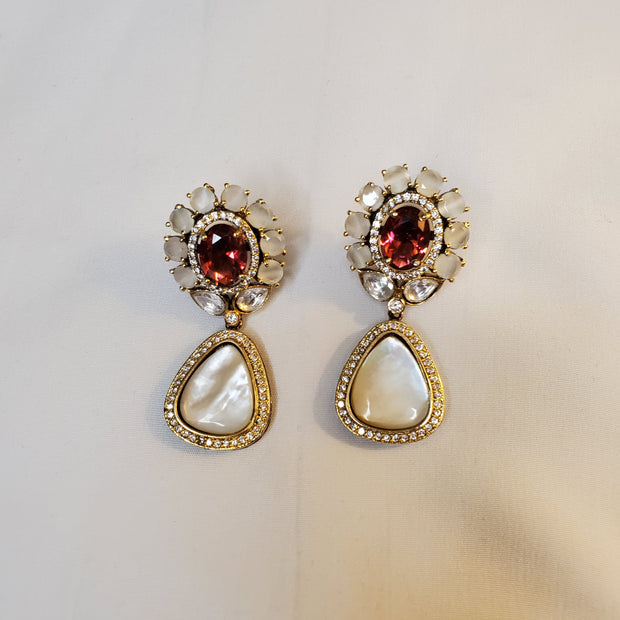 Mop, Ad and Kundan Earrings