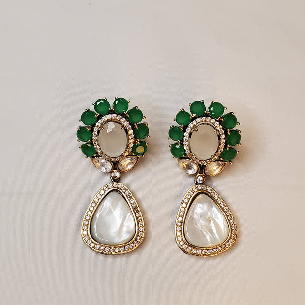 Mop, Ad and Kundan Earrings