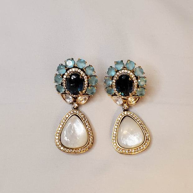 Mop, Ad and Kundan Earrings