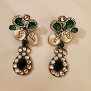 Kundan, Ad and Baroque pearl earrings